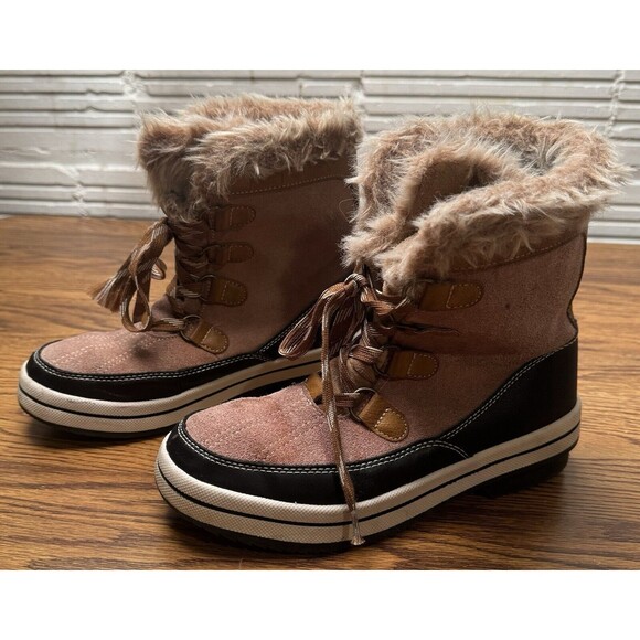 UNIVERSAL THREAD LADIES LACE FUR‎ BEIGE BOOTS  SIZE 7 - Picture 1 of 9